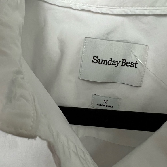 Sunday Best Cotton White Crop Button Up Collared Blouse - Picture 7 of 7